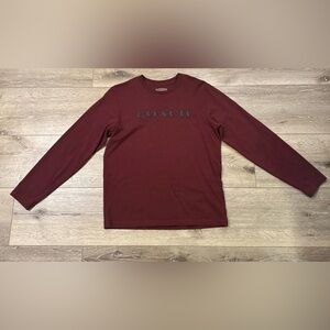 Coach Deep Red Long Sleeve Tee